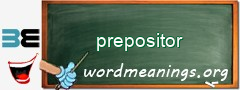 WordMeaning blackboard for prepositor